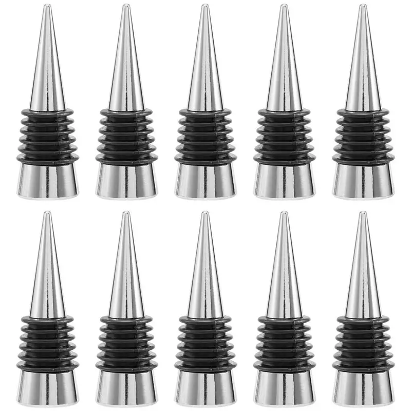 ABKJ-Wine Stopper,10Pcs Reusable Bottle Stoppers With Leak Proof Airtight,DIY Wine Cork For Bar,Holiday Party,Keep Wine Fresh