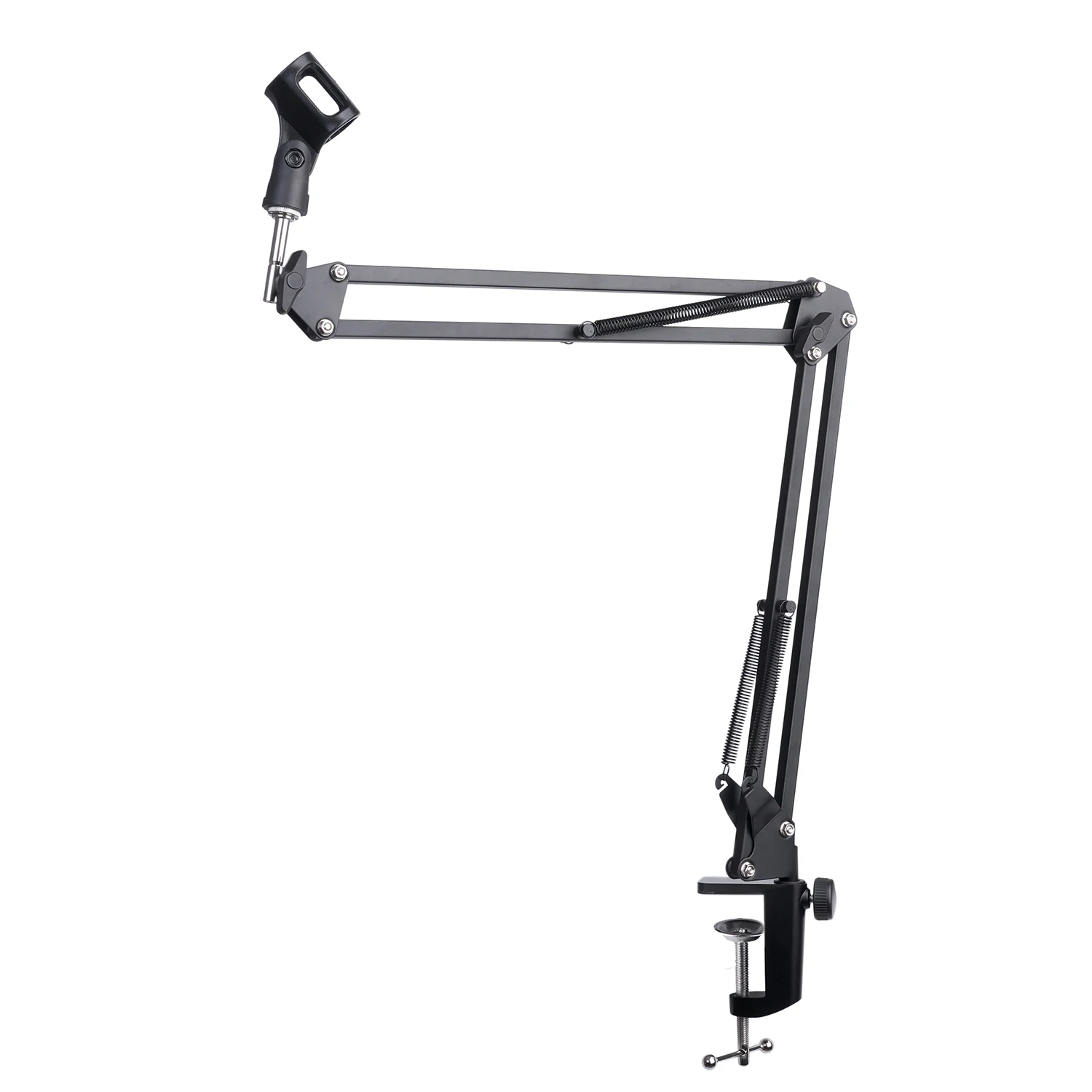 Extendable Recording Microphone Holder Suspension Boom Scissor Arm Stand Holder with Mic Clip Table Mounting Clamp