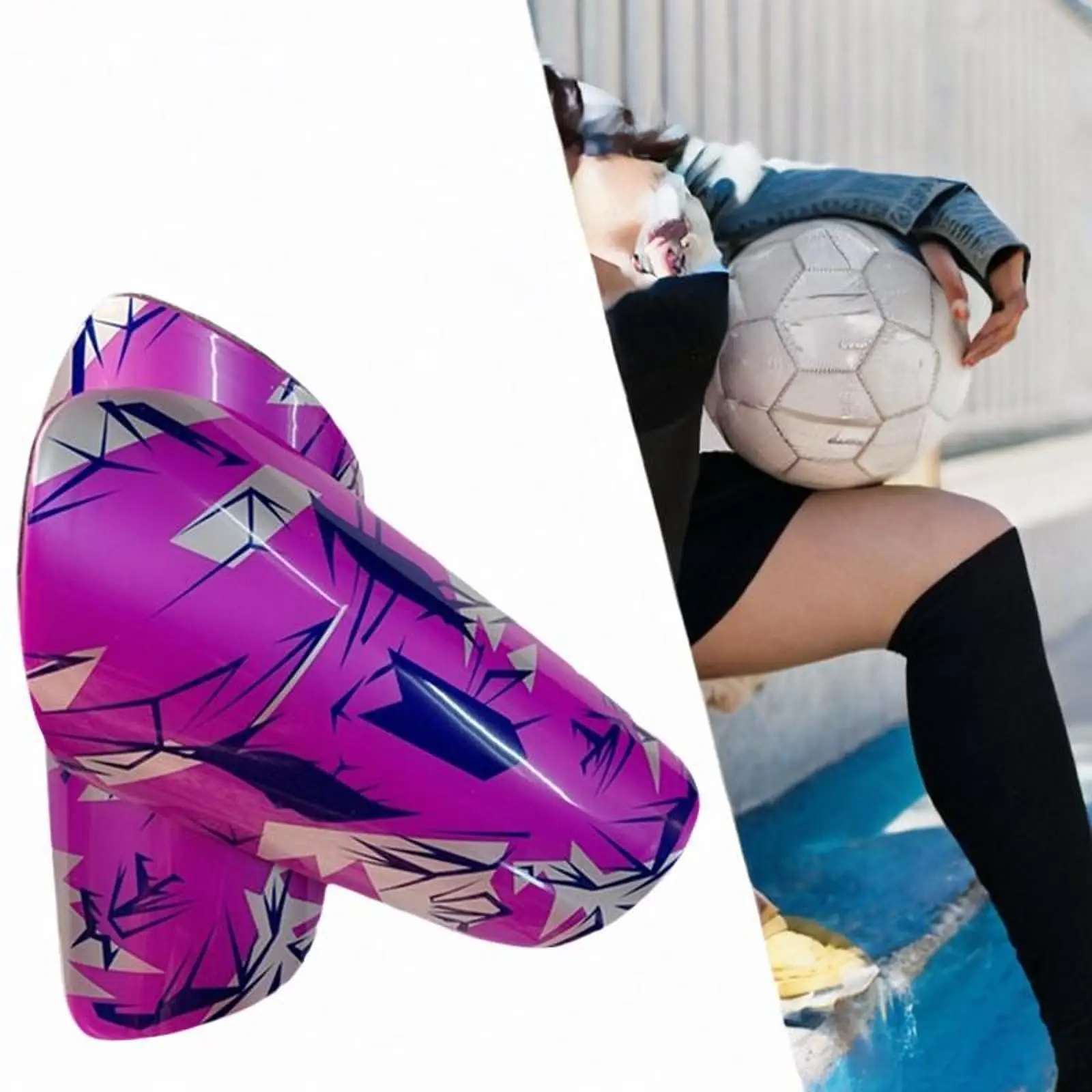 واقيات ساق خفيفة الوزن لكرة القدم من مادة البولي يوريثان، وسادات مريحة للساق لحماية الرياضات الخارجية