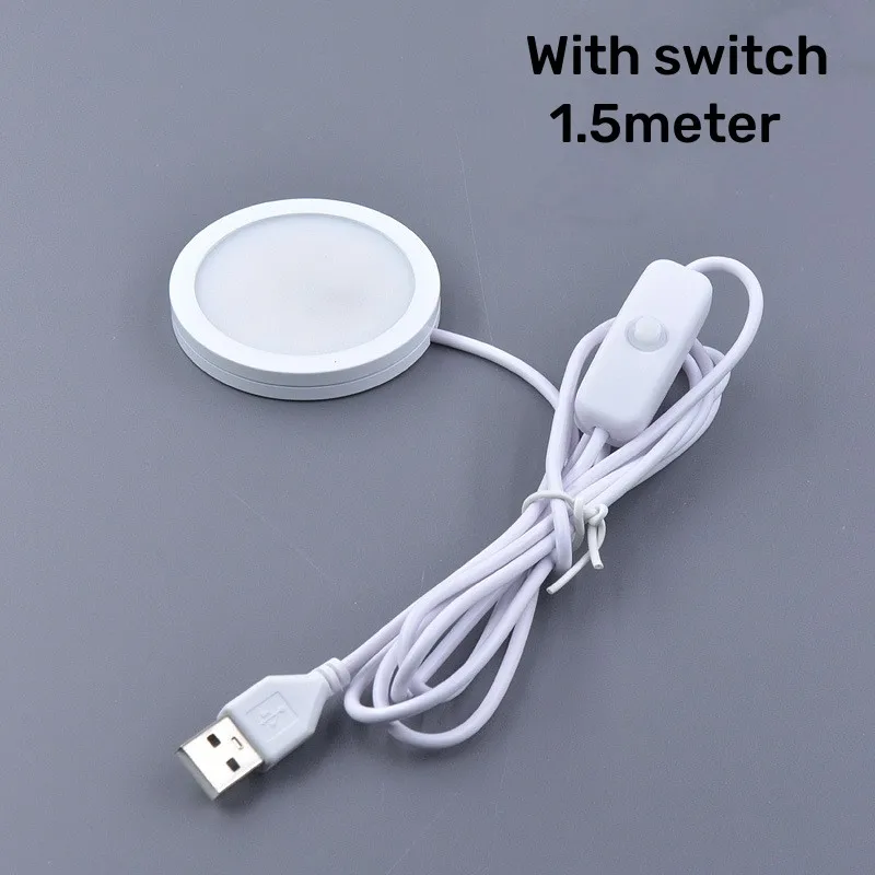 Projecteur USB 5V 3W, Installation de Surface avec interrupteur, Mini plafonnier LED Simple, pour armoire à vin, Ultra fin, 8mm