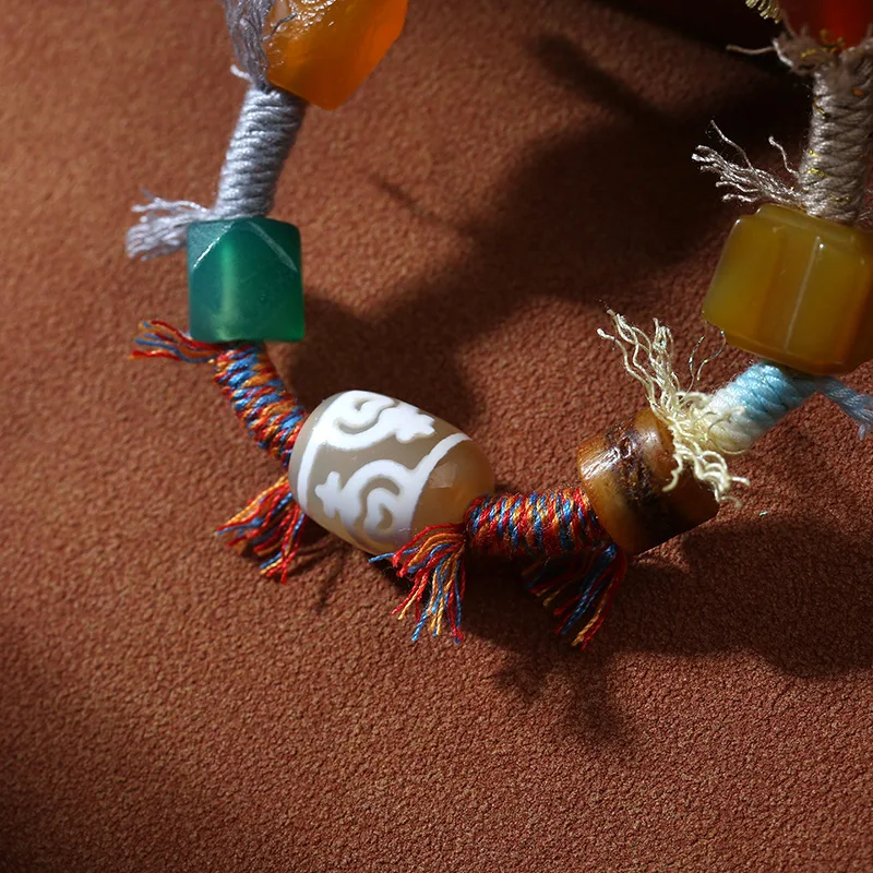 Original Design Tibetan Treasure Vase Tianzhu Hand Rope Handmade Cotton Thread Weaving Hand Rope Color Matching Design Weaving