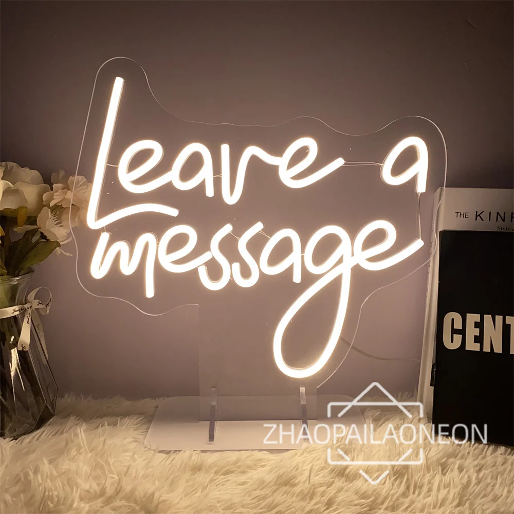 

Leave A Message Neon Led Sign Room Decoration Bedroom Wedding Party Table Decor LED Lamp Light Signs Restaurant Coffee Shop Neon