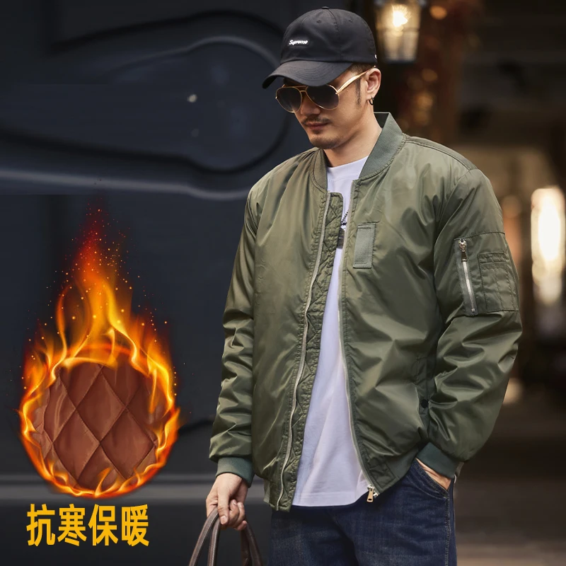 

Мужская бейсбольная куртка на утолщенной флисовой подкладке, теплая хлопковая верхняя одежда, пальто, стильная уличная одежда на осень и зиму, американский ретро