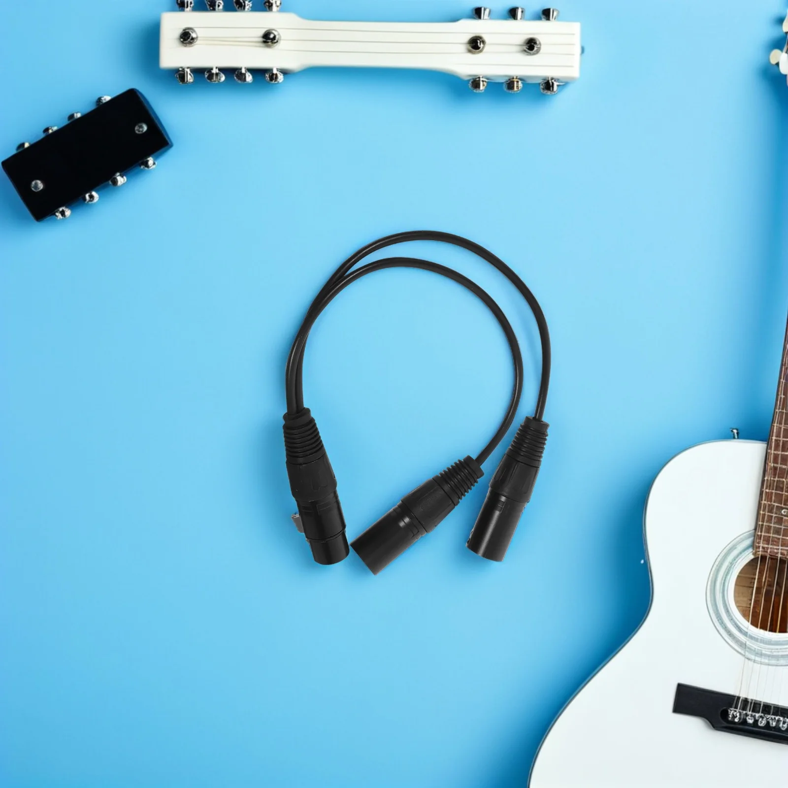 

1 Female To 2 Male Cord Audio For Microphones Speakers Professional Equipment Noise Reduction Compact Signal Transmission Mic