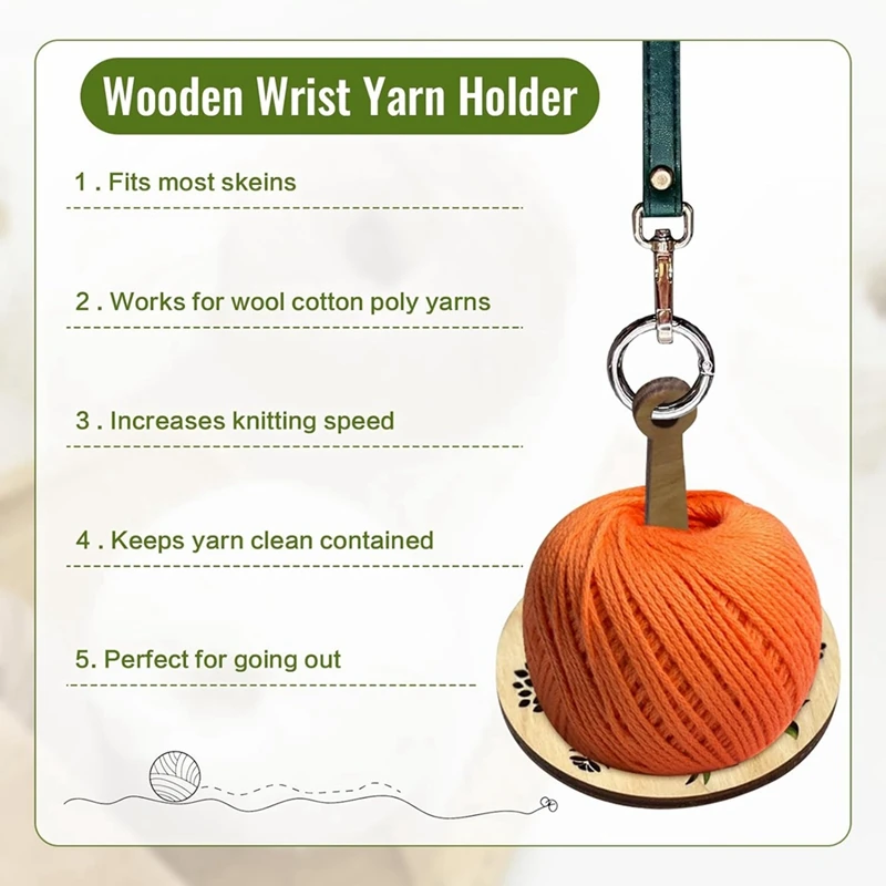 Portable Wrist Yarn Holder, Wrist Pendant Yarn Holder Spinner, Portable Yarn Holder With Wrist Strap