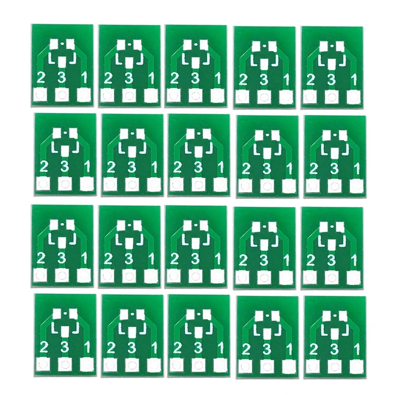 20Pcs SOT23 SOT23-3 Turn SIP3 Double-Side SMD Turn DIP SIP3 Adapter Converter Plate SOT SIP IC Socket PCB Board DIY Kit