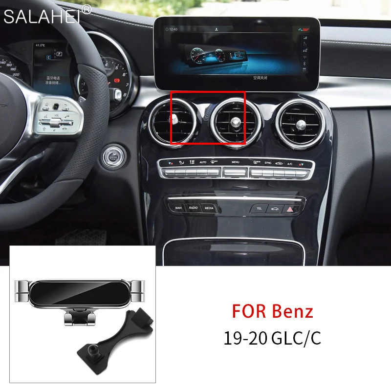 Gravity Car Mobile Phone Holder GPS Support For Mercedes Benz C Class 2019 W205 C180 C250 C300 GLC X253 2019 2020 For Iphone