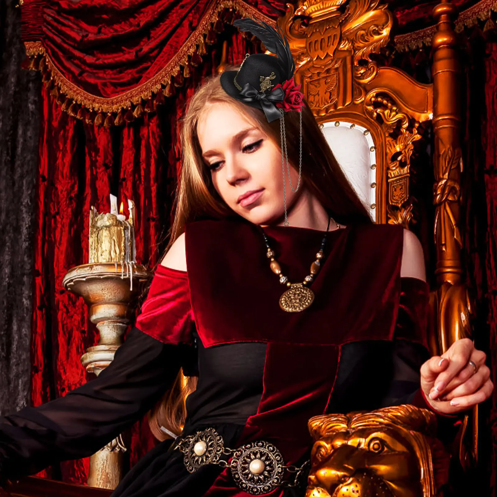 

Mini Hat Hair Clip Cute Flower Accent Hair Accessories for Tea Party Women Fashionable Party Favors Lightweight Comfort