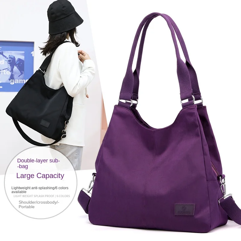 New Women Casual Nylon Big Tote Bag Lightweight Waterproof Large Capacity Handbags Messenger Bag Ladies Shopping Shoulder Bag 가방