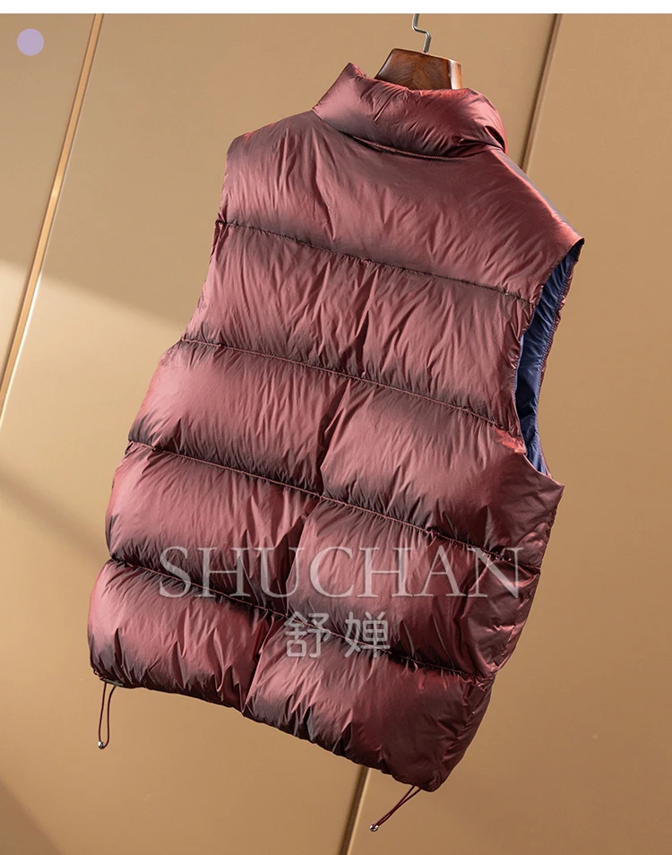 90-down Stand-up Collar Down Vest Jacket Women 2025 New Casacos De Inverno Feminino Sleeveless