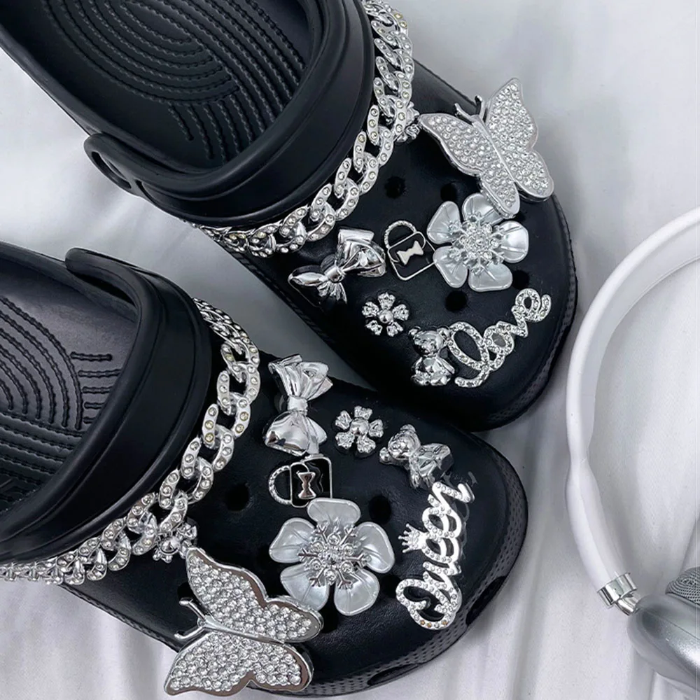 Bling Shoe DIY Charms for Crocs Garden Shoes Buckle Set Women Shoe Pins Removable Accessories Fashion Slipper DIY Decorations view 2