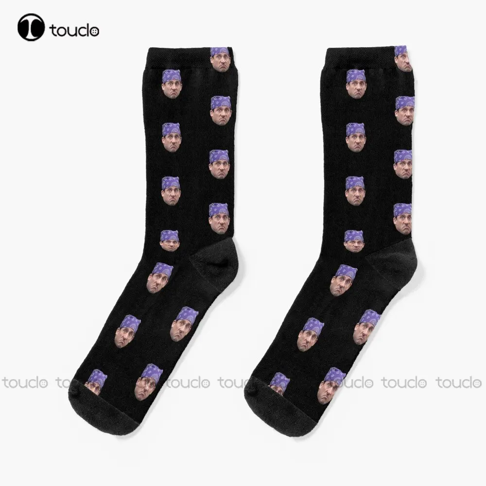 Prison Mike The Office Dunder Mifflin Michael Scott Dwight Schrute Socks Mens Socks Custom Gift Streetwear Funny Sock Art