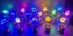 LED A70 5V USB Rechargeable Light Bulb Beautiful RGBW Love Dimming Couple Gift Creative Decorative Color Lamp Bedroom