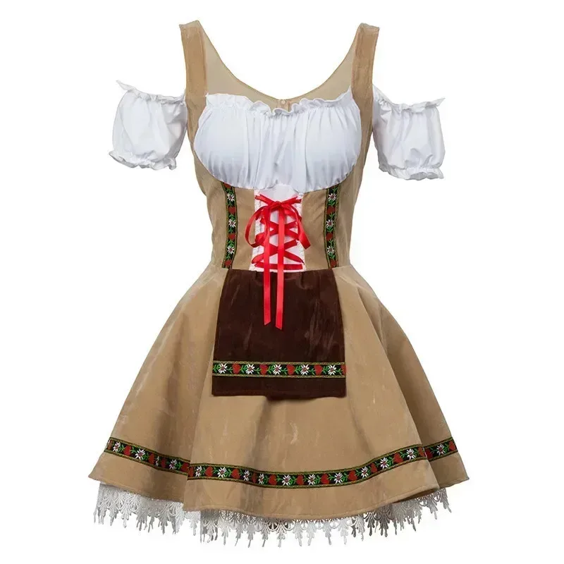 

High Quality Adult Women Oktoberfest Dirndl Carnival Party Traditional German Bavaria Beer Girl Dress Maid Costume Dress