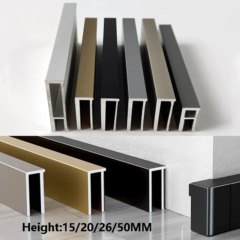 Minimalistyczny Profil Aluminiowy LED do Listew Przypodłogowych Mini LED H15MM Montowany na Powierzchni Ultra-Cienki Ukryty Listwa Świetlna