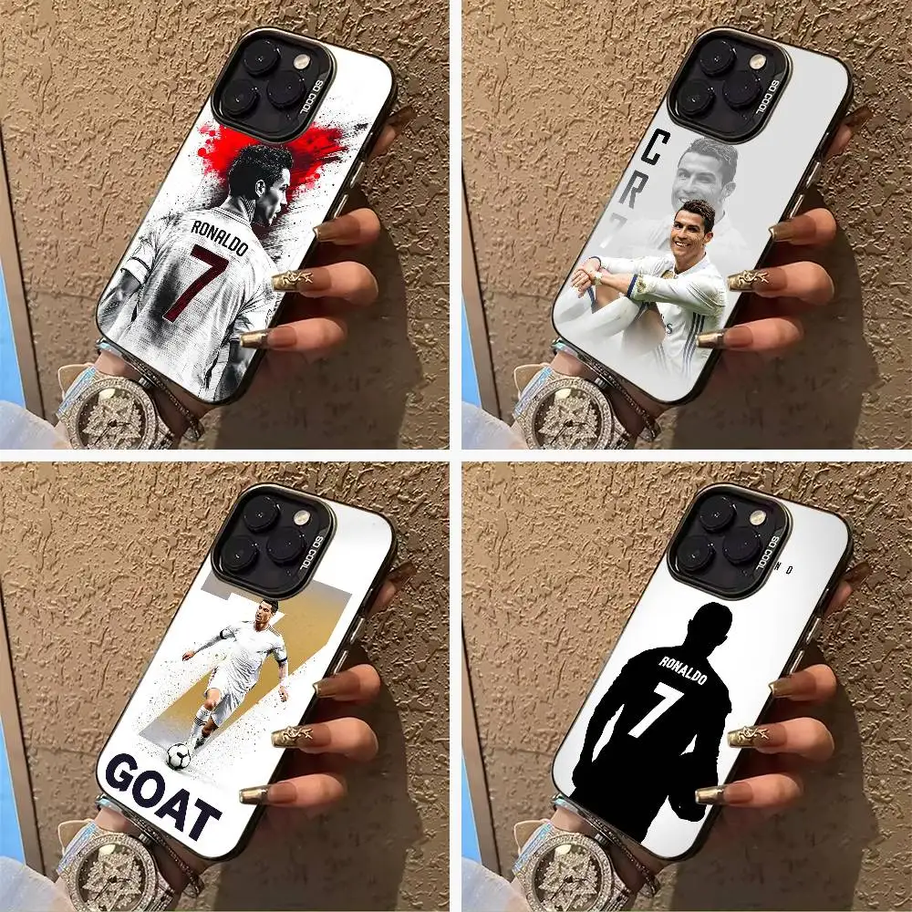 

C-CR-7-Ronaldo Phone Case For iPhone 17,16,15,14,13,12,11 Plus Pro Max Colored Silver Phone Case