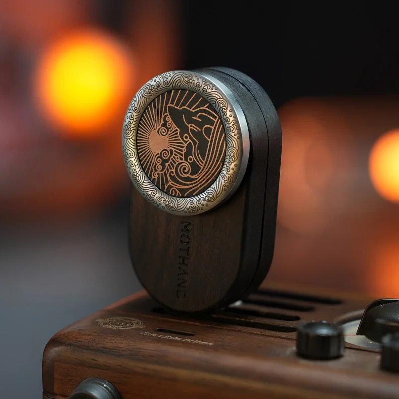 لعبة Haru Player Mountain Wind Black Ebony الميكانيكية المستقيمة ذات الدفع والدوران وبطاقة الحركة فيدجيت سبينر لتخفيف التوتر