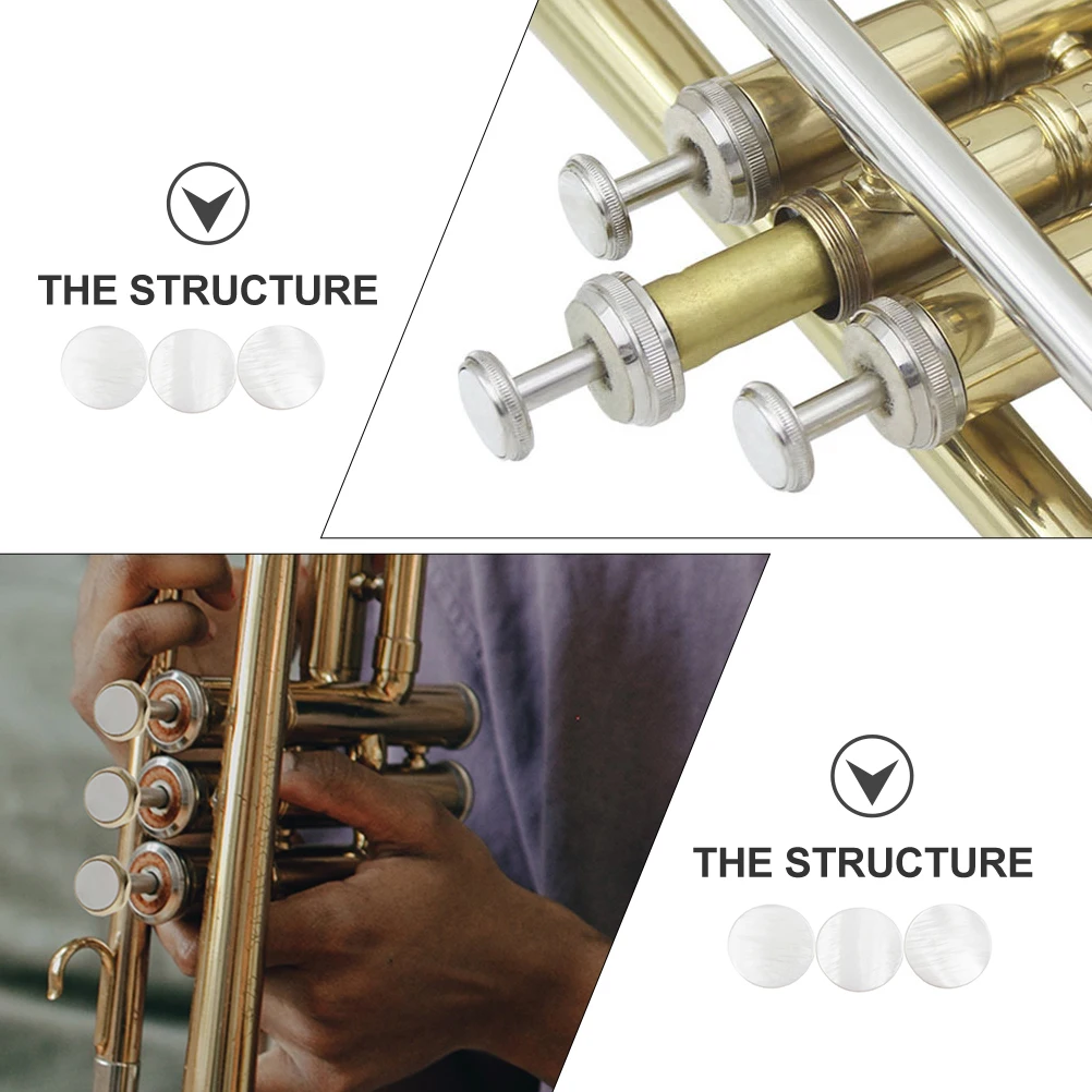 

15pcs Sturdy Shell Trumpet Valve Button Set Finger Replacement Tools Compatible With Most Models Durable Accessories For Trumpet