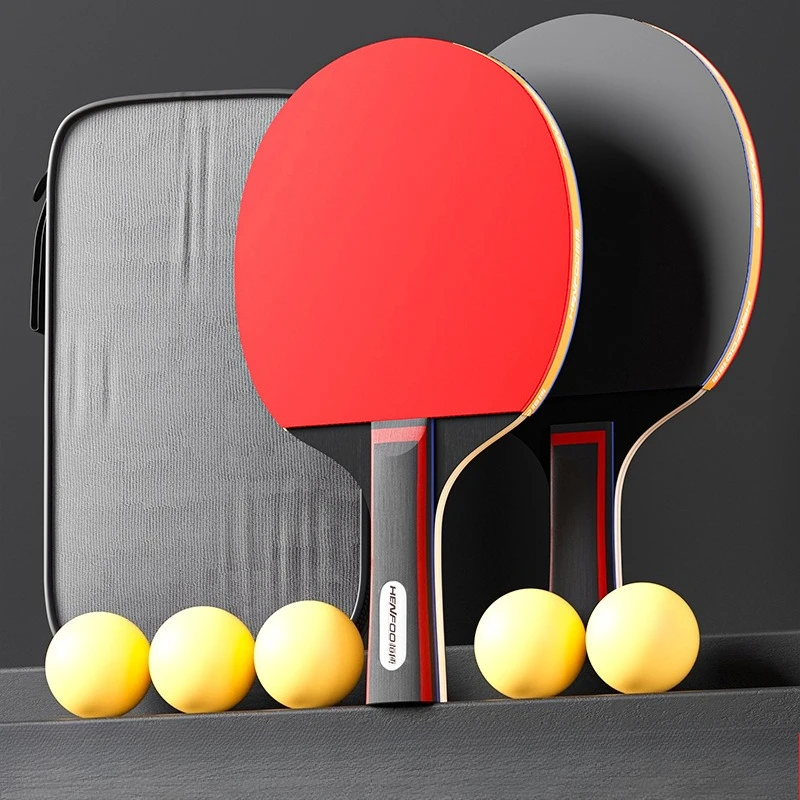 

Double Table Tennis Rackets for Primary School Beginners, Professional Grade Three-star Solid Wood Racket Set