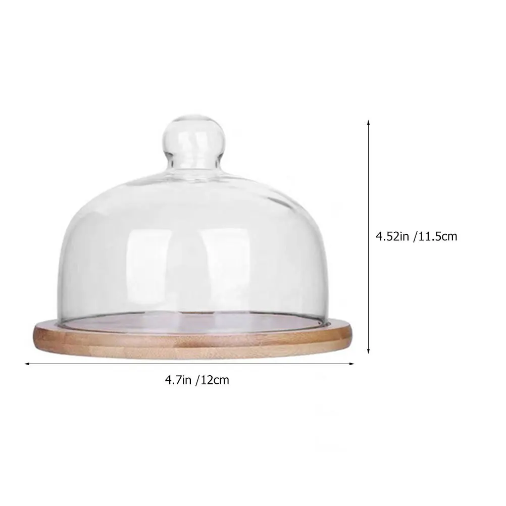 1 مجموعة غطاء واضح الحلوى الحلوى صينية العرض غطاء زجاجي شفاف للمنزل فندق مطعم حفلة كعكة غطاء زجاجي #3