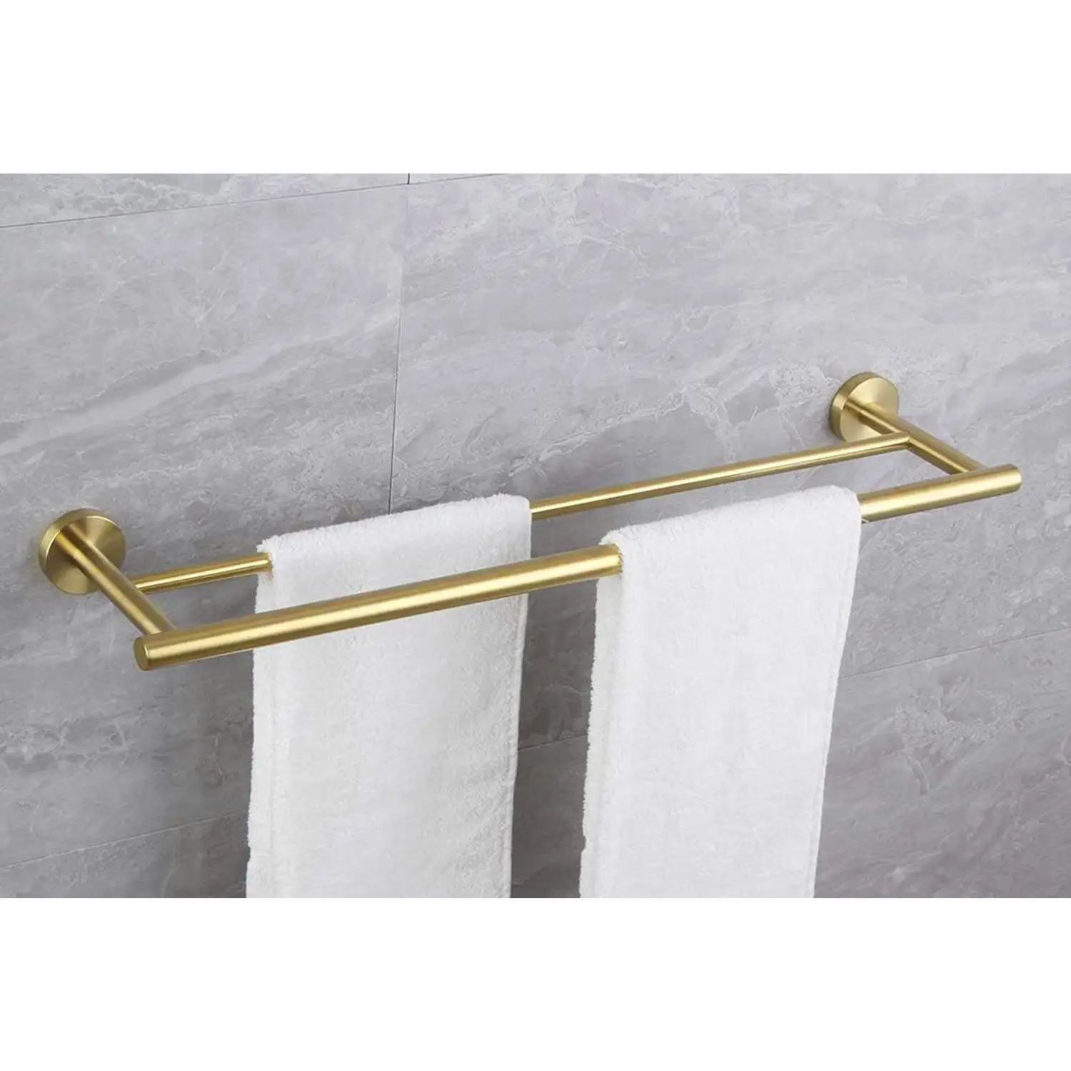 23.6 Double Wall-Mounted Towel Bar - 304 Stainless Steel Bathroom Rack & Rod