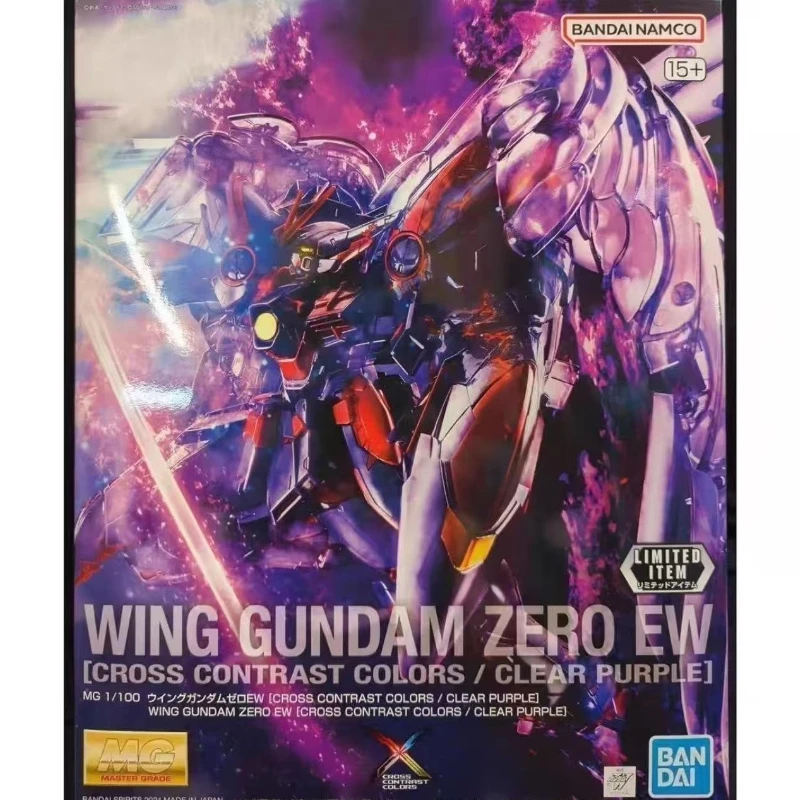 

In stock, Bandai Anime MG Wing Gundam Zero EW [Contrast Color/Purple Heart], Original Action Figure, Children's Toy