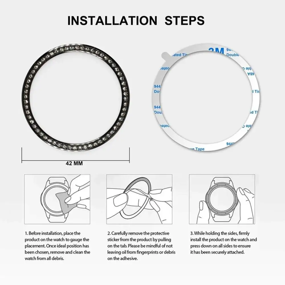 Samsung smartwatch case Galaxy Watch 42mm R810/Galaxy Watch 46mm R800/R850/Gear S3 metal bezel scale steel ring decoration