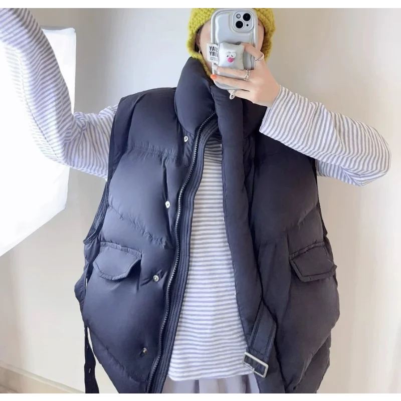 ダウンベスト 2025 秋冬新作 カジュアル リラックス 通勤スタイル オーバーサイズ 厚手 暖かいコート トレンド