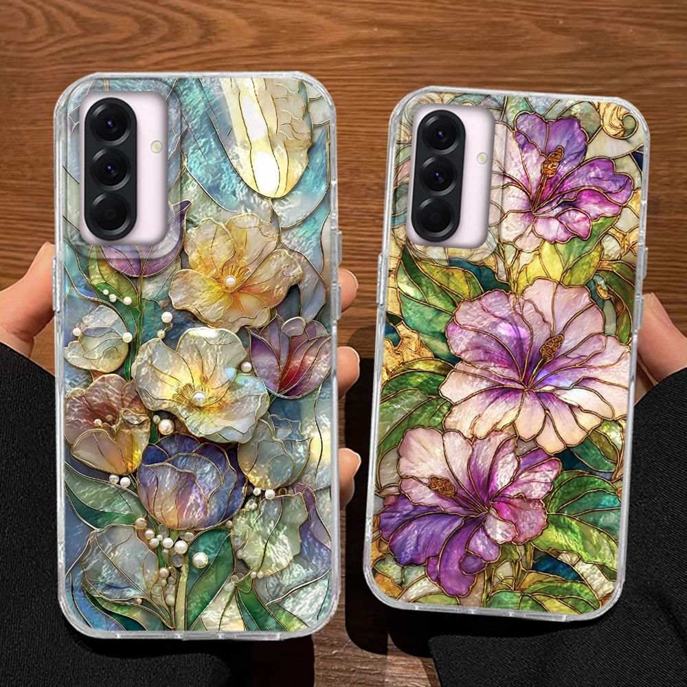 Luxuriöse Handyhülle für Samsung Galaxy A56 A55 A16 A57 A07 A17 mit Vollbild-Blumendesign A26 A54 A15 A13 A36 A25 A35 A14 A12