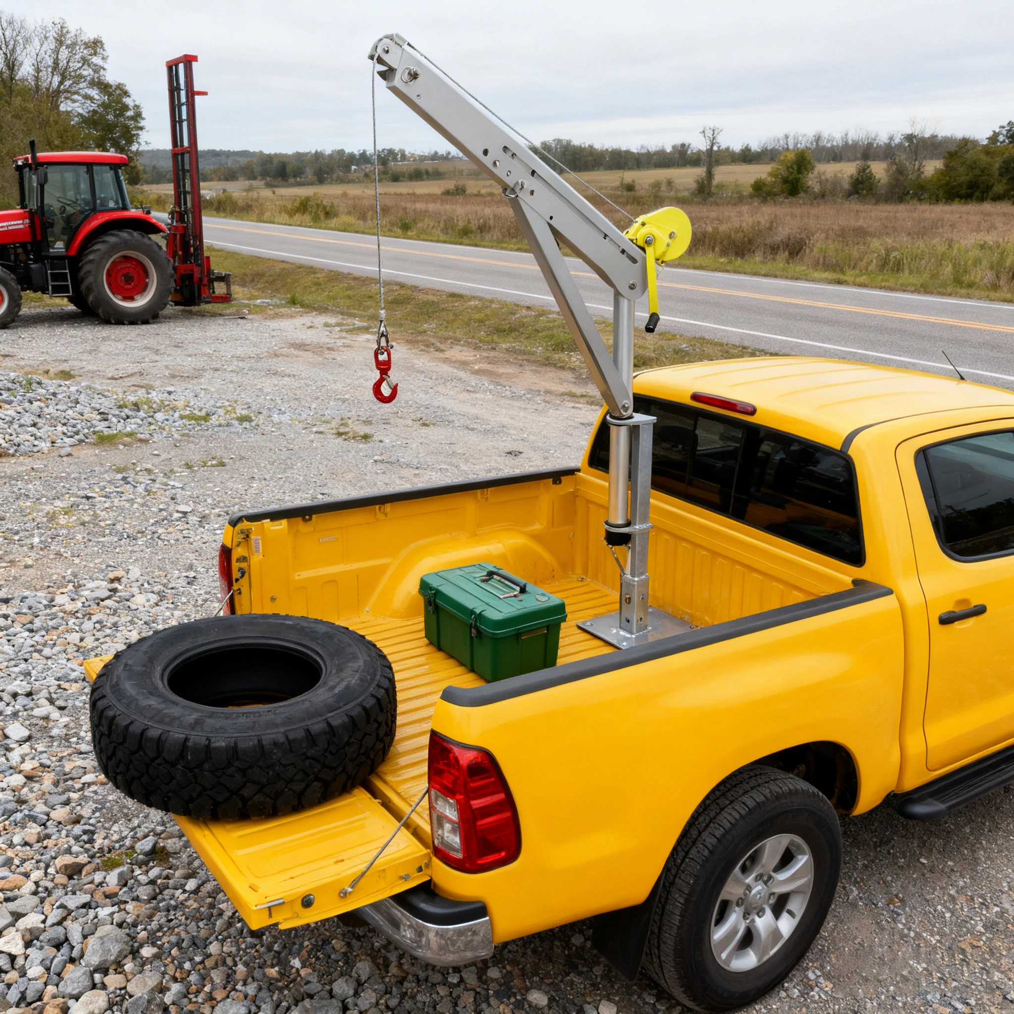 

Mini Hitch Mounted Crane for Pickup Tow Trucks Trailer & 400kg-1 Ton Load Capacity it
