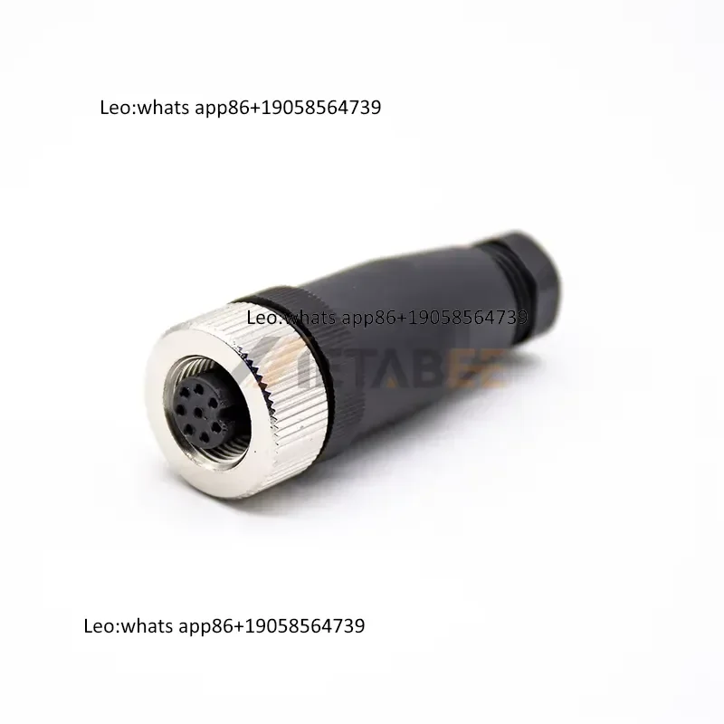 M12 8 PIN Male Female Plastic Circular Connector IP67 Straight Sensor Plug Threaded Coupling Automation Data Wire Connections