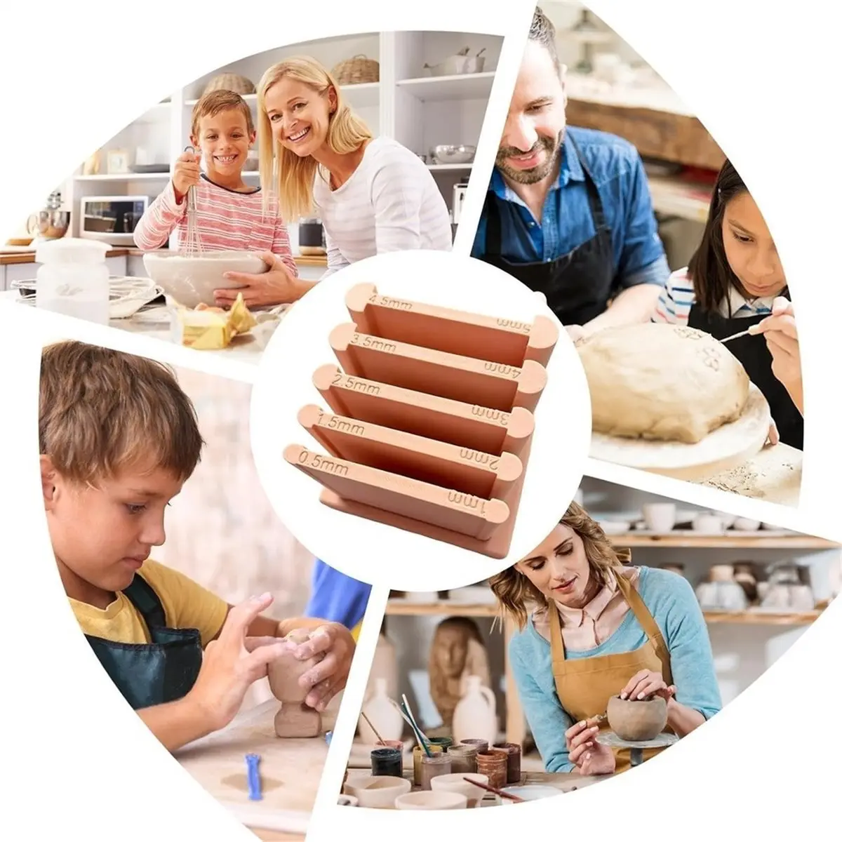 Clay Rolling Guides - Universal 3D-Printed Thickness Guides for Pottery, Crafts, and Baking