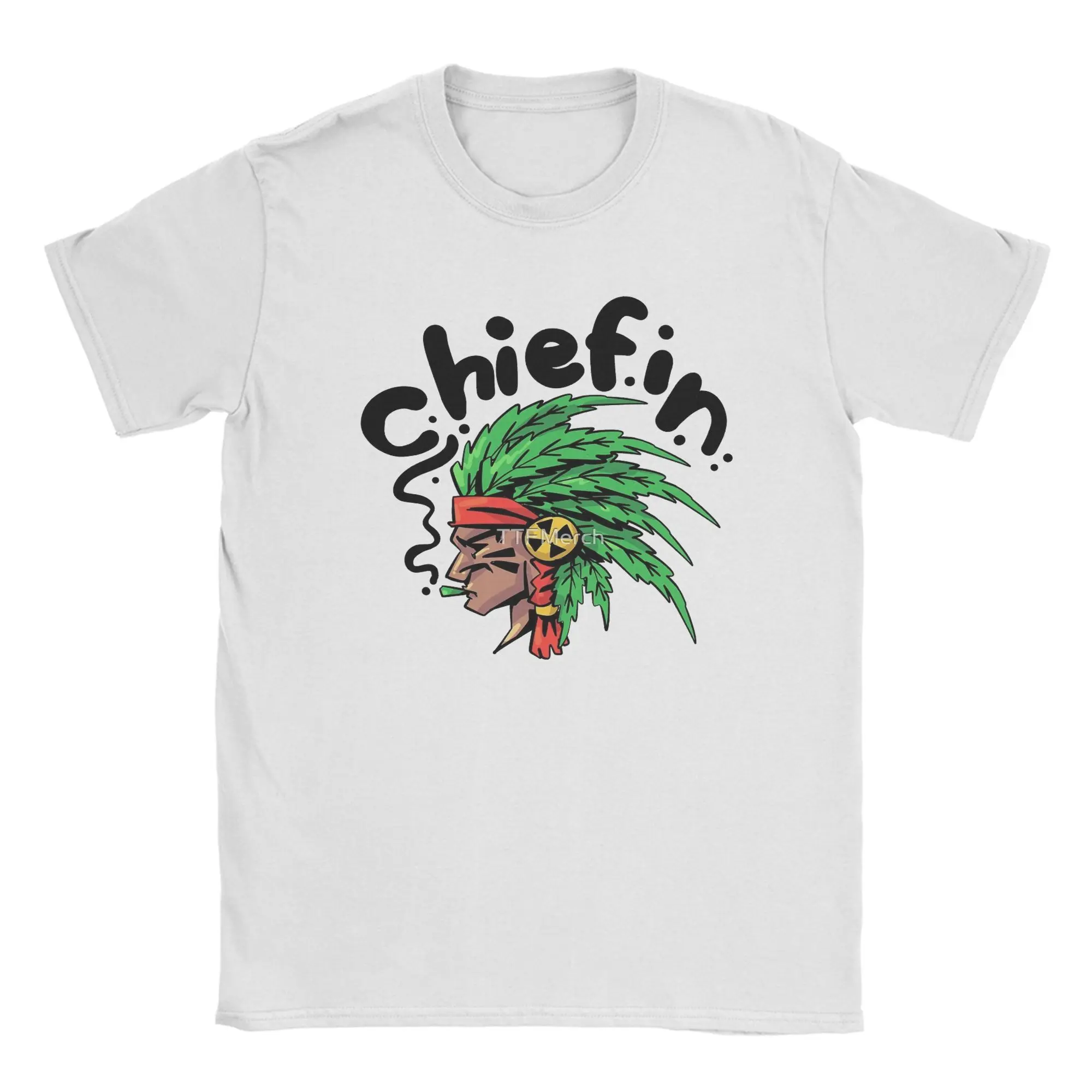 Chiefin Weed Pattern Tobacco Chief & Leaf Men's T Shirt Tee Shirt Short Sleeve Round Neck T-Shirt Cotton New Arrival Clothes