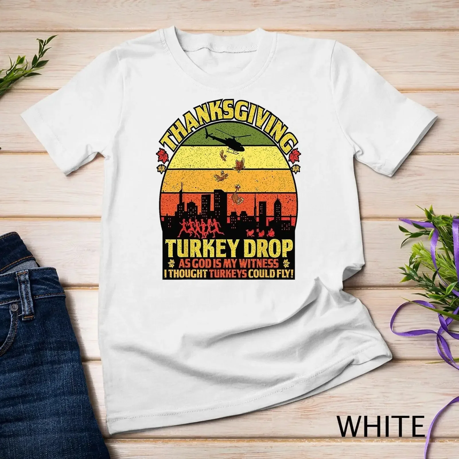 T-shirt vintage délavé et extensible, motif dinde de Thanksgiving « Que Dieu soit mon témoin », style polyvalent légèrement extensible