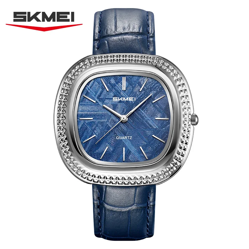 SKMEI 2732 Women Brand Watches Quartz Watch 44mm Big Dial Style Leather Retro Quartz Movement Lady Military Sports Wristwatches
