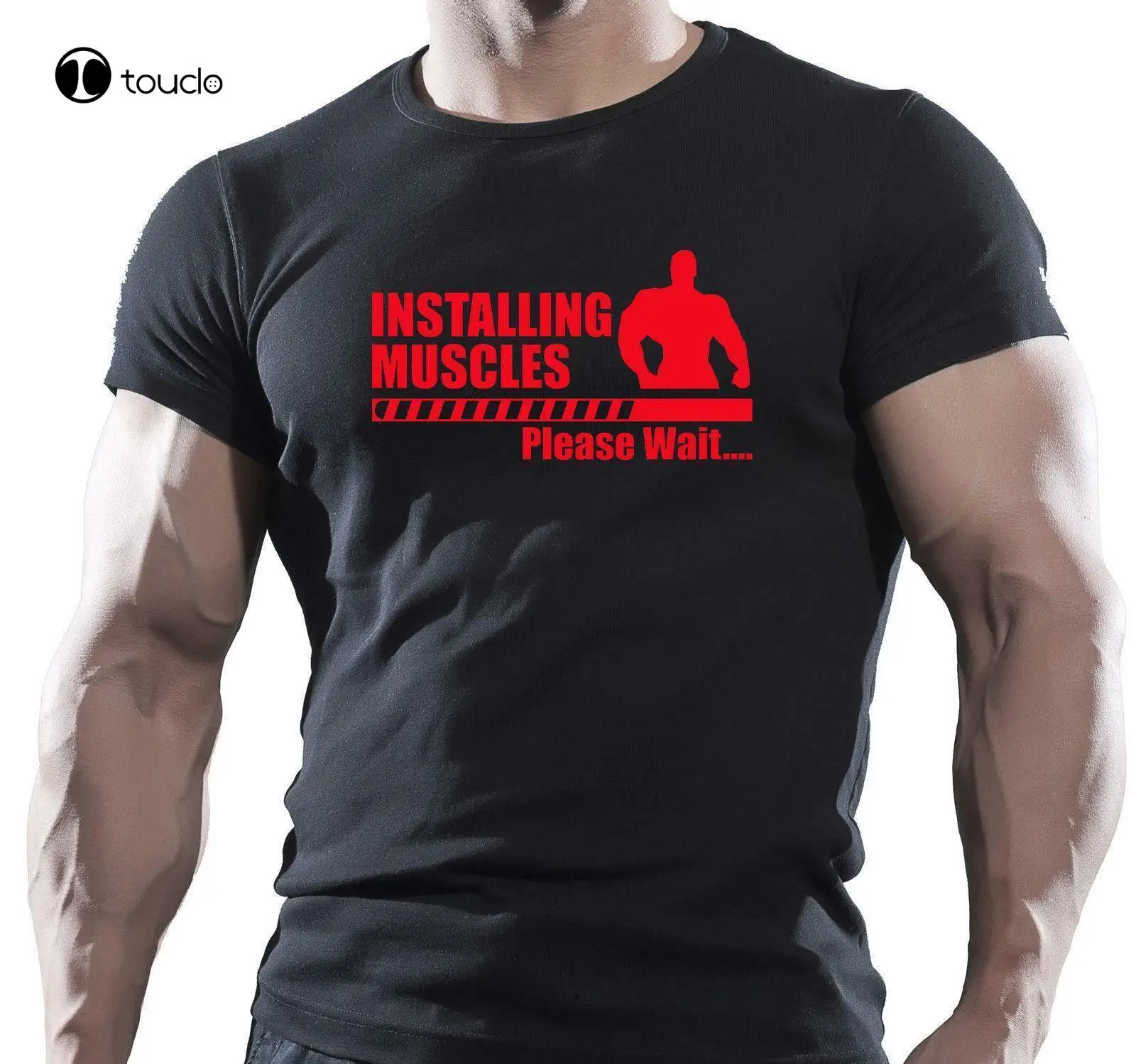 Red Installing Muscles Functional Training Workout Fitness Gym Black T-Shirt Mma