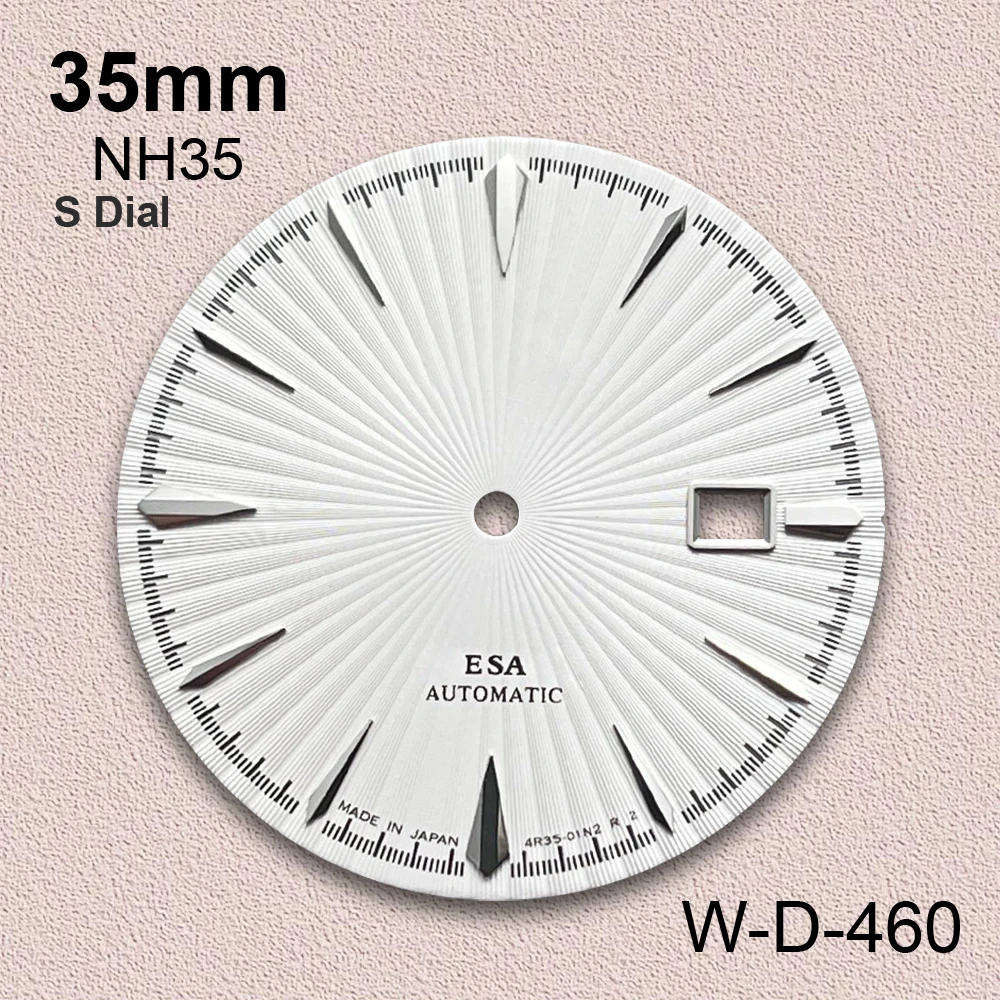 35mm Cocktail S Dial Fit NH35 Movement High-Quality Red Vertical Grain Dial Watch Modification Accessories