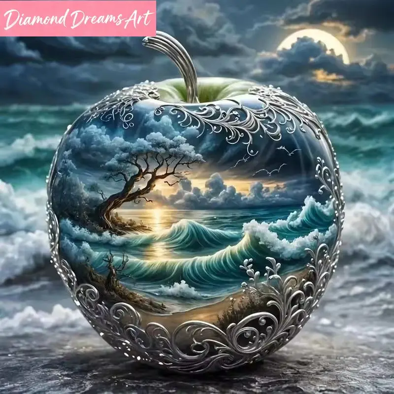 Diamond Embroidery Apple Sea Landscape Rhinestone Art 5D DIY