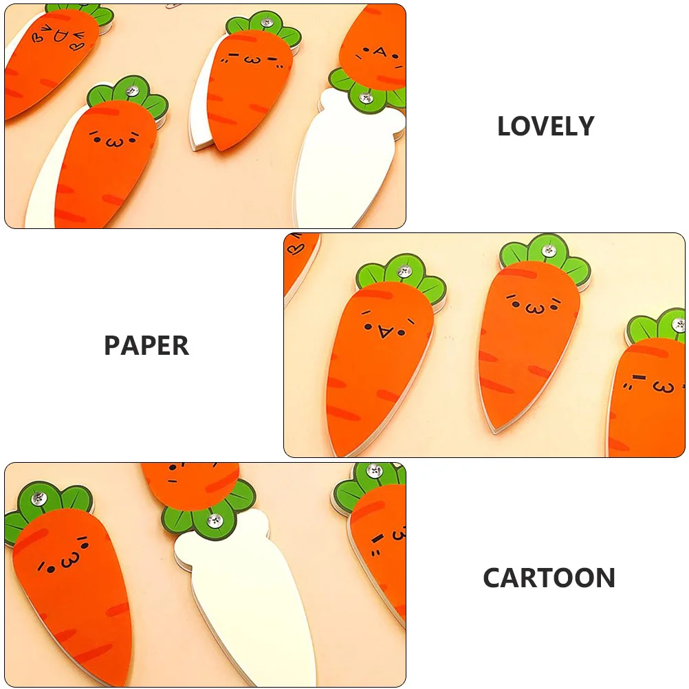 

4pcs Blank Notepad Cute Cartoon Carrot Mini Memo Book For Students Portable Schedule Planner Small Notebook Stationery Supply