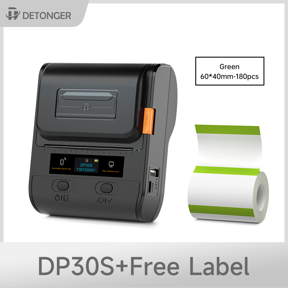  Detonger DP30S Portable Thermal Printer Wireless Desktop Printer 20-75mm Adhesive Paper Sticker Tag For Android IOS Windows