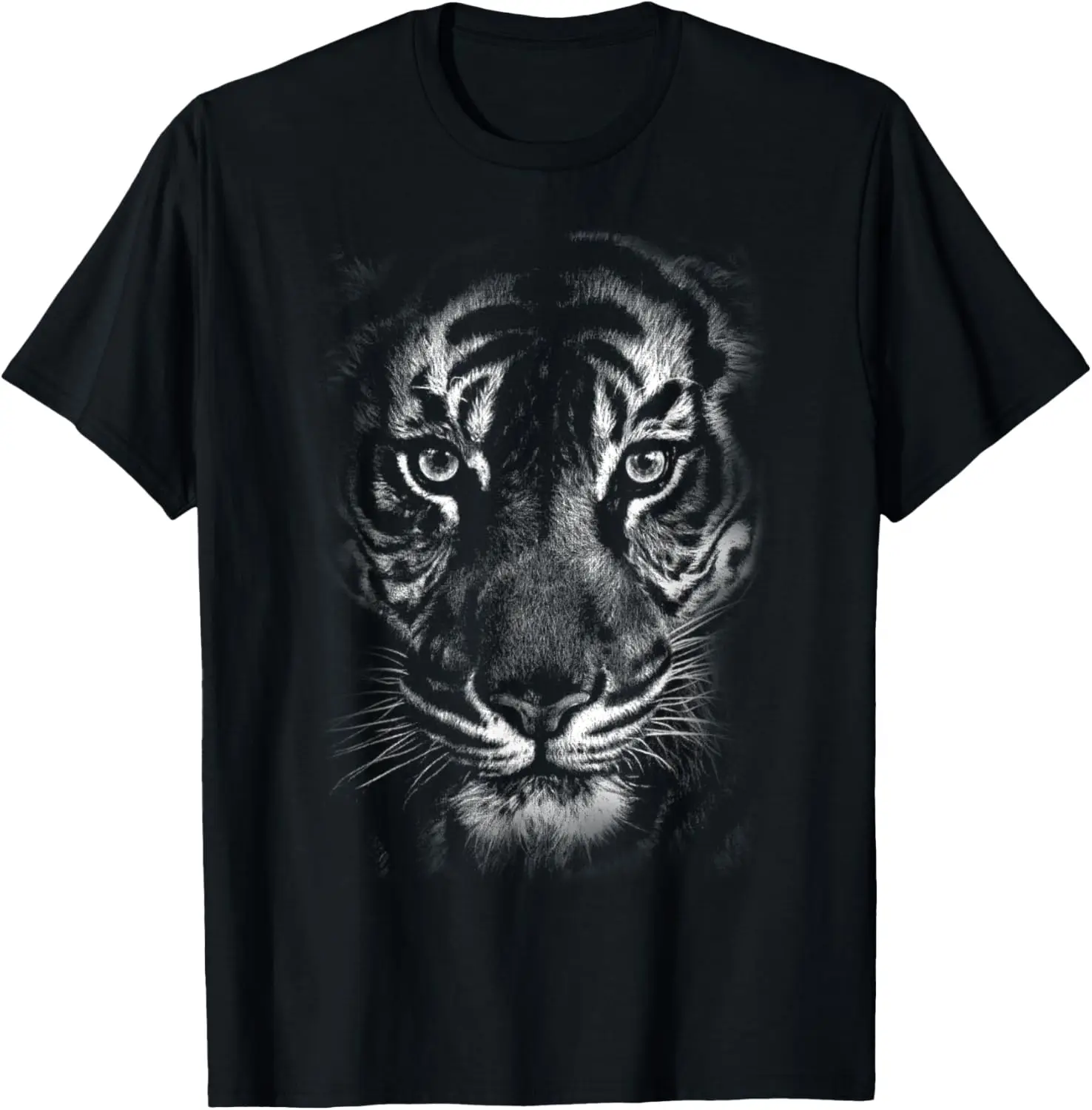 

Черно-белая футболка с принтом Fearless Eye Of The Tiger Face