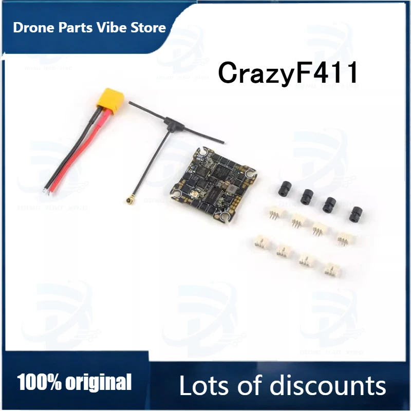 

Fy1pcs for CrazyF411 ELRS AIO 4in1 F411 Flight Controller Built-in UART 2.4G ELRS RX 20A ESC 2-4S for FPV Toothpick Drones