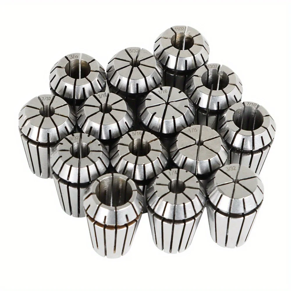 ER20 collet set 1/16-1/2 in. carbon steel collet set for CNC workholding, engraving and milling lathe tools
