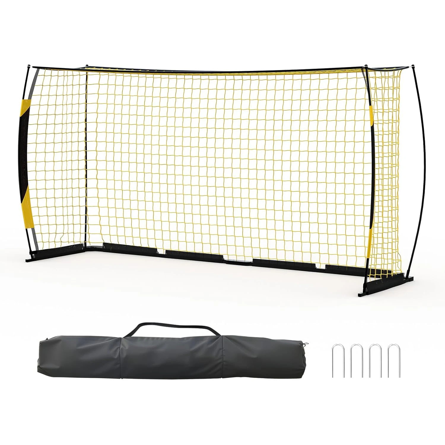 Zware, draagbare voetbaldoel voor achtertuin en strand, metalen frame, opvouwbaar voetbal rebounder net, voetbaltrainer met tas