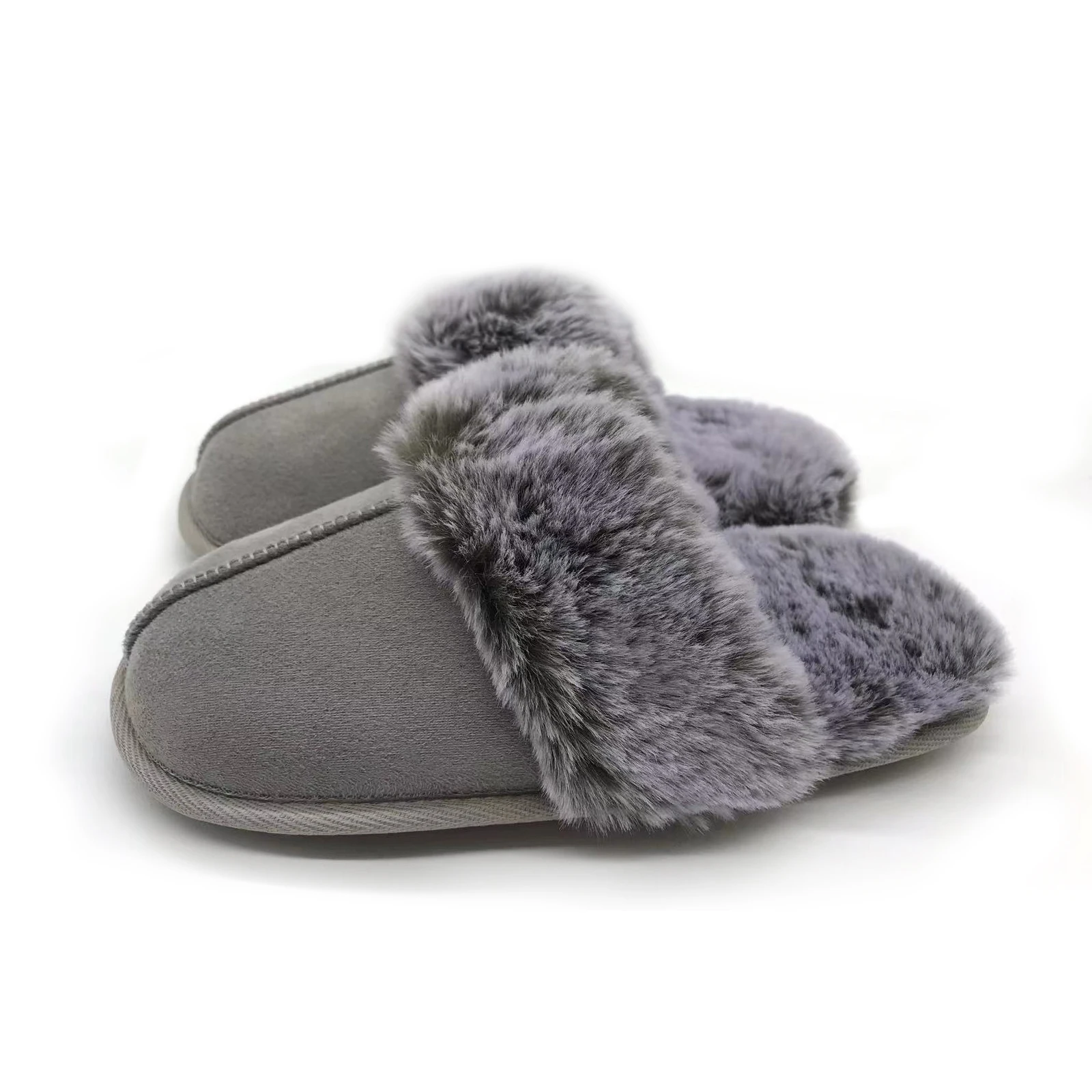 Zapatillas cálidas y antideslizantes para mujer, pantuflas de algodón con Fury, invierno, novedad de 2023