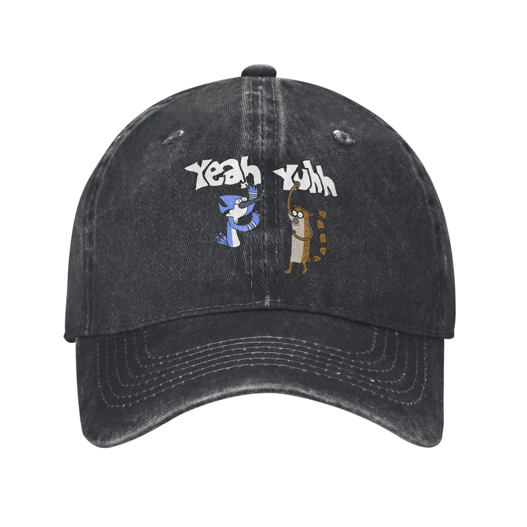 

Yeah Yuhhh Mordecai and Rigby Regulars Show Trucker Hat Одежда для бейсболки унисекс Классическая регулируемая кепка