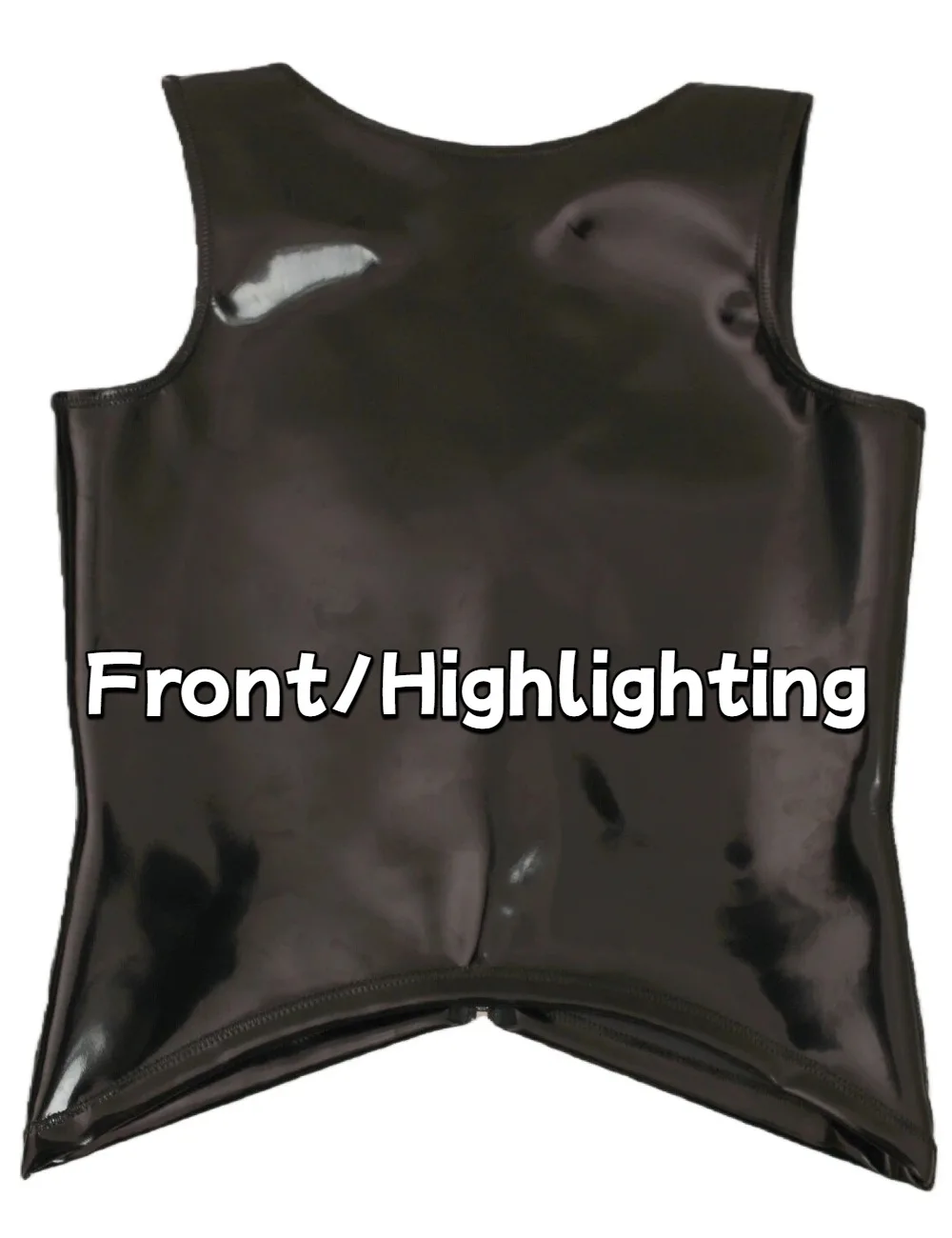 Double Sided PU Leather Reversible Vest Faux Leather Wet Look Tank Top S-4XL Convex Pouch Bodysuit Tights Men Shapers Body Teddy