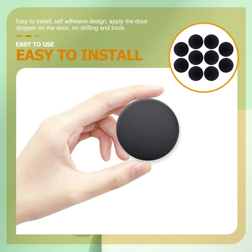 10 قطع من سدادات مقبض الباب على الحائط، واقي مصد من السيليكون ذاتي اللصق لبيئة هادئة، لا حاجة إلى حفر #5