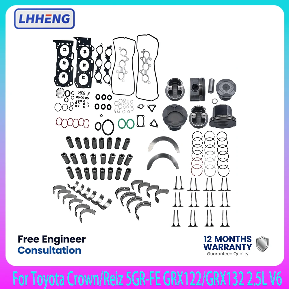 Engine Rebuild Kit For Toyota Crown Reiz Lexus IS250 GS250 5GR-FE 5GRFE 2.5L V6 24V DOHC GRX122 GRX132 2.5L V6 2005-2015