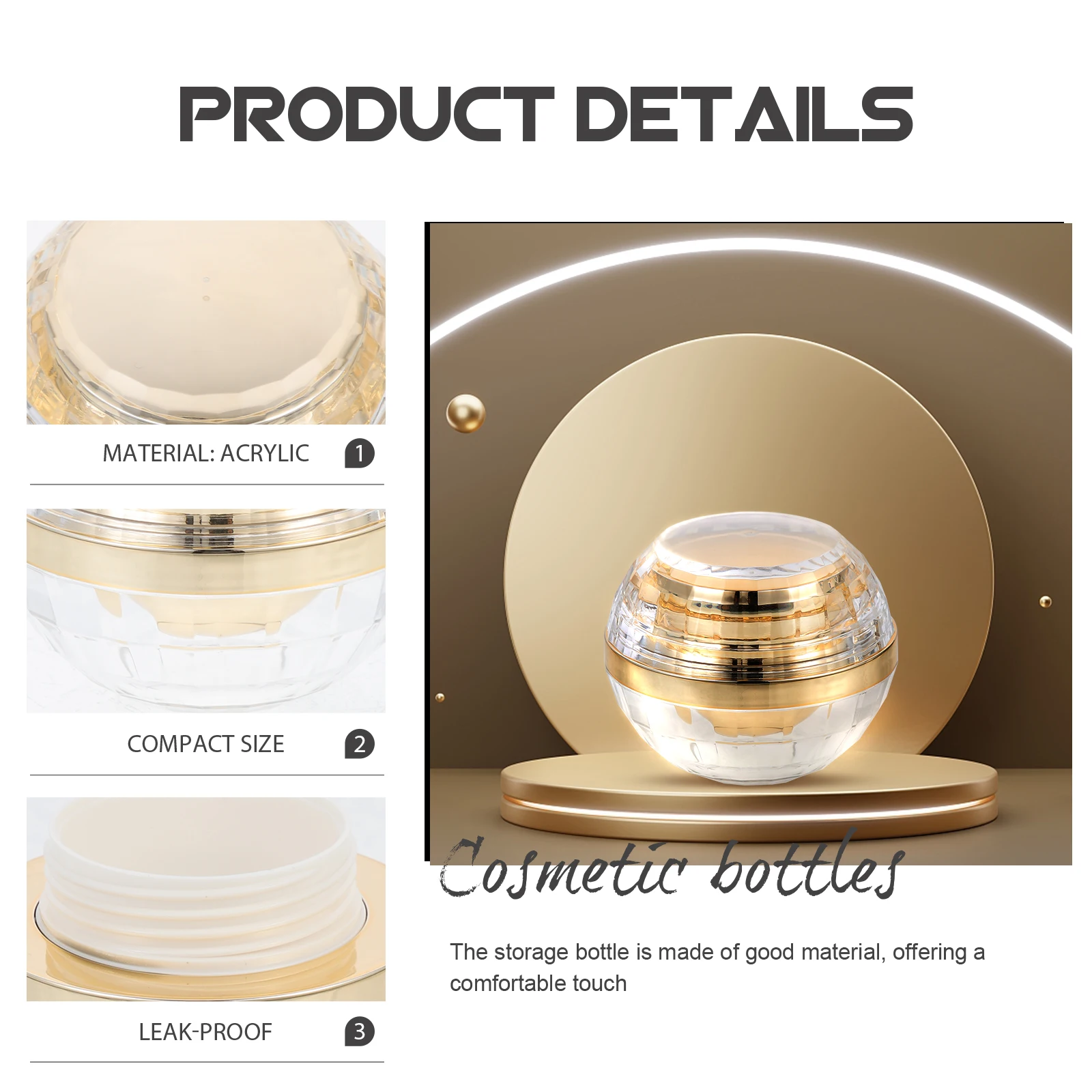 

Portable Refillable Face Cream Empty Lotion Bottle Leak-Proof Travel Storage Jar Compact Lightweight Reusable Multipurpose Sub